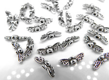 100 Mini Flügel 14mm klein Schmetterling silber antik Metall Schutzengel basteln