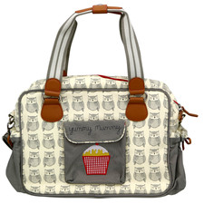 Pink Lining Yummy Mummy Wickeltasche Eulenmotiv + Wickelunterlage + Buggy Clips