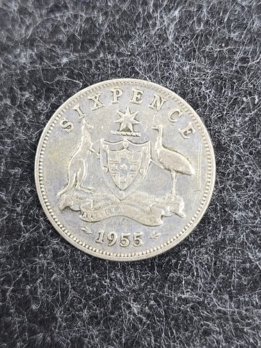 Australien 1955 sixpence - australien,