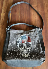 Umhängetasche Von ,FHD, American skull, Grau, Damen, Gebraucht, Siehe Bilder.