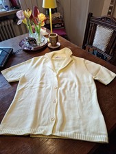 Le Tricot Longhin, Damenpullover, Hellgelb, Kurzarm, Gr.L=42