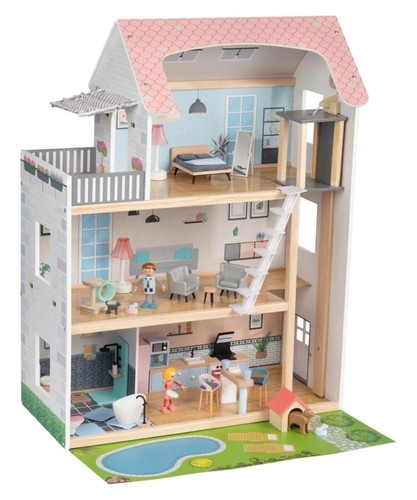 Playtive puppenhaus set - holz, 3