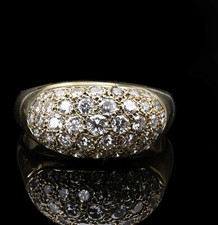 750/-18ct Gelbgold Ring, Damen mit 39 Diamanten 0,9ct Ringgröße 62