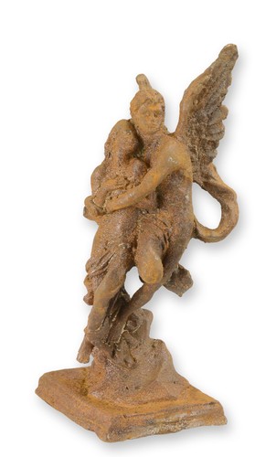 Eine rostige gusseisenfigur - rostige,