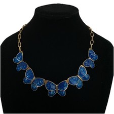 Damenkette Statement Halskette kurz Gliederkette Modeschmuck Schmetterling