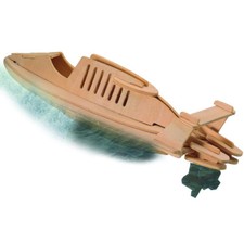 Motorboot 3D Holzbausatz Schiff Boot Holz Steckpuzzle Holzpuzzle Bausatz See