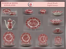 Wood & Sons "ENGLISH SCENERY" Teile zur Wahl: teller kanne tasse england rot