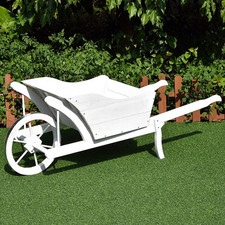 Pflanzschubkarre Dekoschubkarre Holzschubkarre Blumenkarre Garten Dekoration