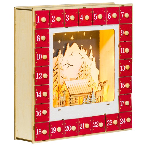 Led adventskalender holz - led,