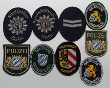 BRD 9 Abzeichen Patches Schutzpolizei Grenzpolizei Stadtpolizei etc.