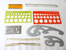 Zeichenschablonen/Lineale/Kreisschablone/Kurvenlineal - Setverkauf