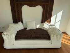 Designer Daybed Saint Babila Weiß Leder mit Kissen