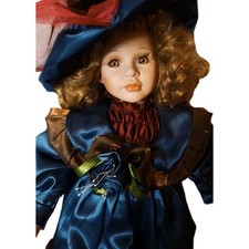 Große 65 cm Porzellanpuppe mit Ständer – Stoffkörper – Vintage – Top Zustand