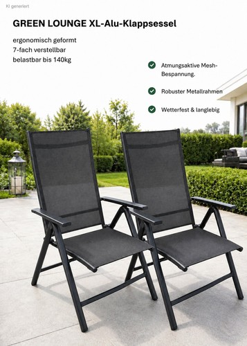 Green lounge 2er - 2er, aluminium