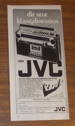 Seltene werbung vintage jvc - jvc, rc