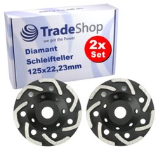 2x Profi Diamant Schleifteller V Ø125mm 22,2mm für Festool Flex Würth Schleifer