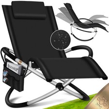 RETOURE Sonnenliege Gartenliege Relaxliege Schaukelliege Liegestuhl Grau