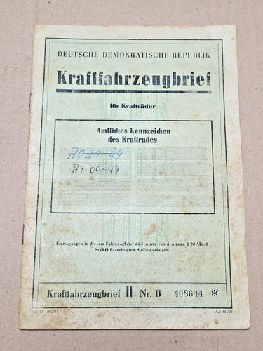 Kfz brief kraftfahrzeugbrief - kfz,