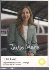 Autogramm Julia Herz MdL Hessen Originalunterschrift