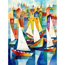 Hafen Boote Moderne Volkskunst