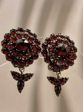 Antik Granatschmuck Ohrringe