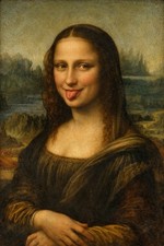 Mona Lisa Mit Zunge Malerei