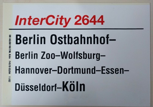 Zuglaufschild 21cm ic - 30*21cm, db
