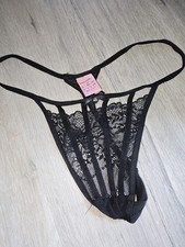 ♡hunkemöller String TANGA Schwarz Spitze Gr.L W82-87 NEU♡
