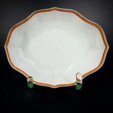 Porzellanschale 1. Wahl Meissen im Dekor Koralle mit gewelltem Goldrand 15x12cm