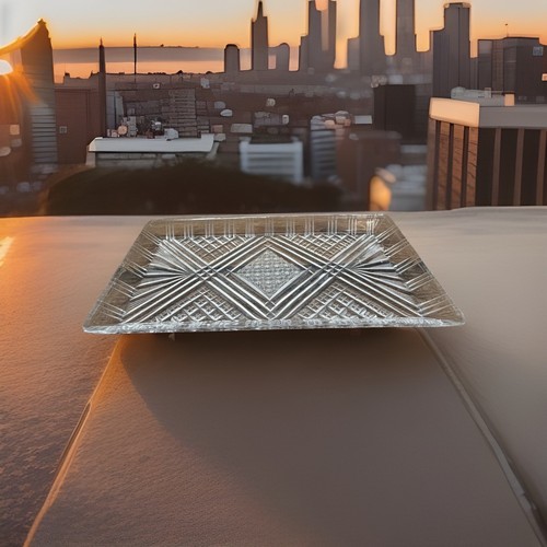 Art deco pressglas tablett - pressglas,
