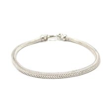 18.5cm Schlangen Form Armband 2.9mm massiv 4Kant 925 Silber moderner Schmuck 13g