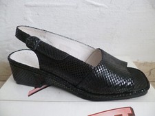 Florett Sandale Sandalen Sandalette Sandaletten Schuhe Leder schwarz