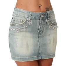 Rock Jeans Mini Strass Steine