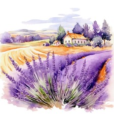 Deko Bild Landschaft Lavendel