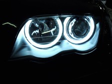 LED Angeleyes Weiß,Scheinwerfer BMW E46 Coupe+Cabrio Bj.1999-03 schwarz+Blinker