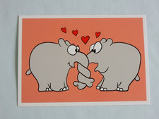 1x Postkarten OTTIFANTEN verrüsselt Herzchen OTTO Rüssel Humor Elefanten