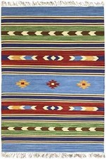 Moderner Kelim Teppich Samak – Handgewebt – Baumwolle – Violett-Rot-Südwestlich