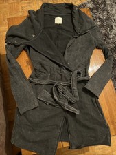 Khujo Sweatjacke Gr. L Grau Strickjacke Jacke Cardigan Used Look Longsweatshirt