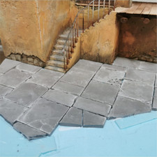 Fabrikboden grau in 1:35 - 100 Stück - Modellbau Landschaft Diorama Zubehör