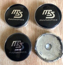 4x 60mm Für Mazda Alufelgen Nabenkappen MS MAZDASPEED Emblem Felgendeckel Auto