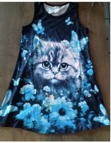 Niedliches mädchenkleid katze - niedliches,