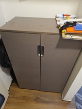 GALANTSchrank mit Türen, Grau gebeiztes Eschenfurnier, 80x120x45 cm