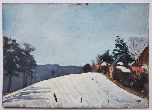 Gemälde öl landschaft - landschaft, dorf