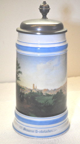 Bierkrug mit zinndeckel - zinndeckel,