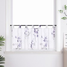 Scheibengardine Landhaus Blume Bistrogardine Küche Gardinen Schlaufen Kurzstores