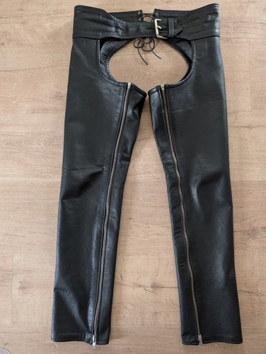 Black leather chaps 46 - black, gr.