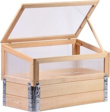 Dobar Frühbeet aus Holz mit Untersatz natur Gr. M Kräuterbeet Salatbeet