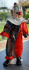 CLOWN Puppe ca. 36 cm Kopf-Hände aus Porzellan, 1980er Jahre, mit Ständer