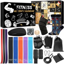 Fitness Adventskalender 2025 mit Widerstandsbändern Springseil Handschuhe für...