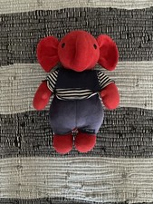 Vintage Sterntaler Spieluhr Elefant rot/blau ca 26 cm Melodie Guten Abend…. RAR